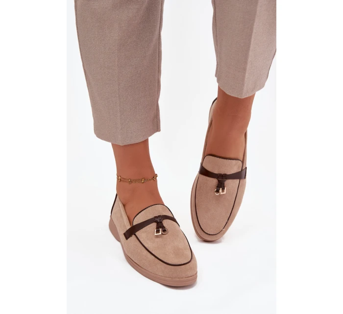 Dámské mokasíny (loafersy) z eko semiše Darwen – béžové Dámské mokasíny (loafersy) z eko semiše Darwen – béžové