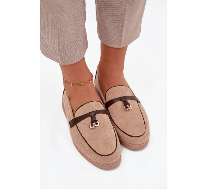 Dámské mokasíny (loafersy) z eko semiše Darwen – béžové Dámské mokasíny (loafersy) z eko semiše Darwen – béžové