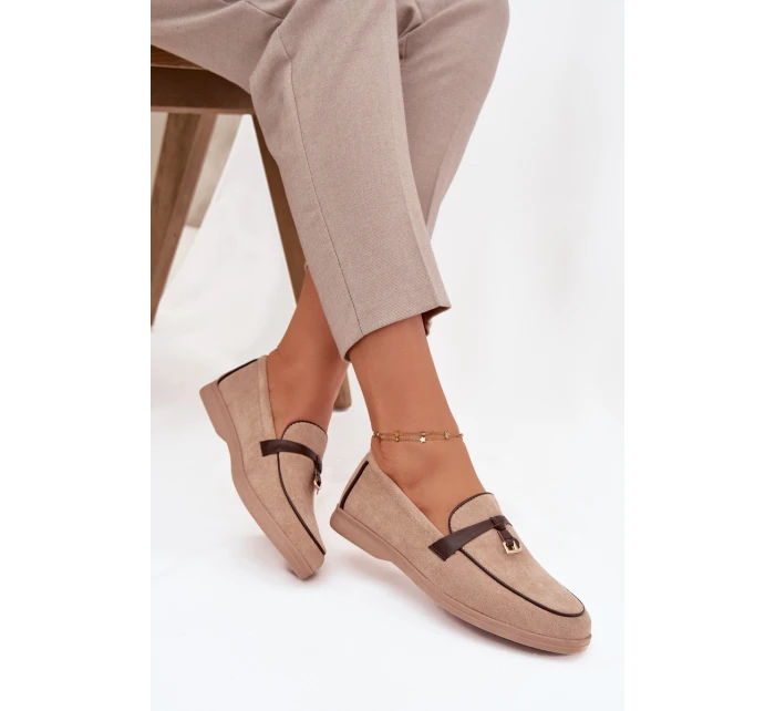 Dámské mokasíny (loafersy) z eko semiše Darwen – béžové Dámské mokasíny (loafersy) z eko semiše Darwen – béžové