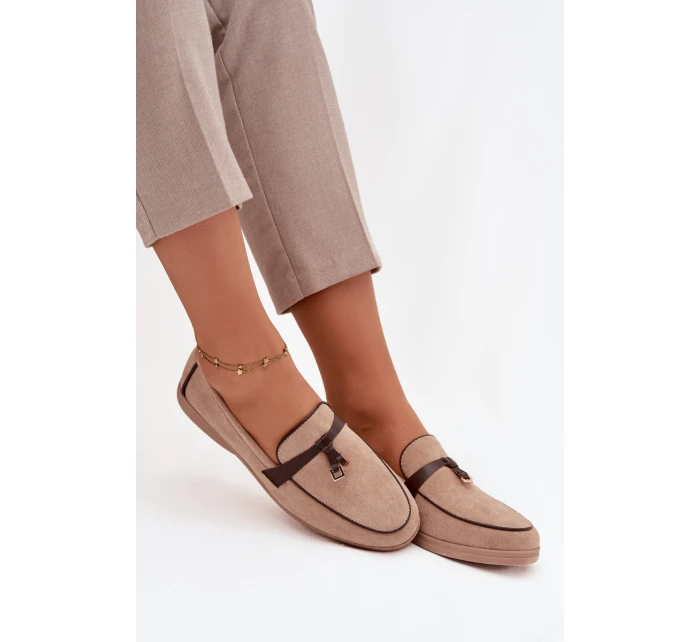 Dámské mokasíny (loafersy) z eko semiše Darwen – béžové Dámské mokasíny (loafersy) z eko semiše Darwen – béžové