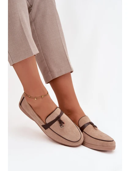 Dámské mokasíny (loafersy) z eko semiše Darwen – béžové Dámské mokasíny (loafersy) z eko semiše Darwen – béžové