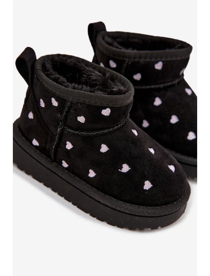 Dětské sněhule se srdíčky Gracina – černé