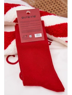 Pánské vánoční ponožky se smějícím se Santou – červené