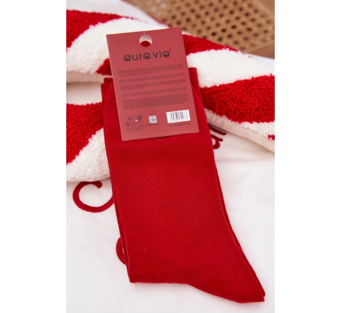 Pánské vánoční ponožky se smějícím se Santou – červené Pánské vánoční ponožky se smějícím se Santou – červené