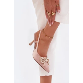 Dámské lodičky s mašlí a patou – béžové model 21796231 - Kesi Dámské lodičky s mašlí a patou – béžové model 21796231 - Kesi