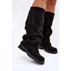 Dámské zateplené kozačky s – černé model 21796313 - Kesi Dámské zateplené kozačky s – černé model 21796313 - Kesi