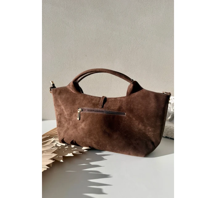 Torebka Z Eko Zamszu Czekoladowa Ivonira Torebka Z Eko Zamszu Czekoladowa Ivonira