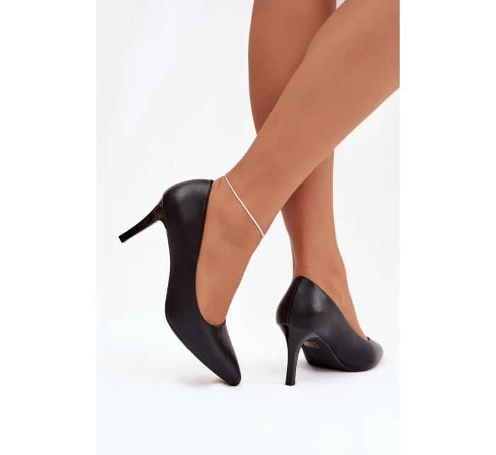 Dámské eko-kožené lodičky Sergio Leone – černé Dámské eko-kožené lodičky Sergio Leone – černé