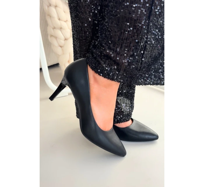 Dámské eko-kožené lodičky Sergio Leone – černé Dámské eko-kožené lodičky Sergio Leone – černé