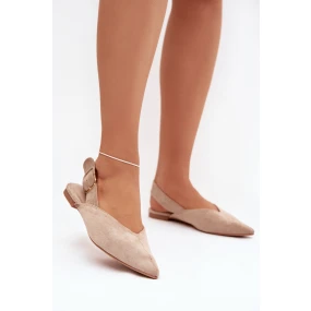 Dámské baleríny s přezkou model 21848660 – béžové - Kesi