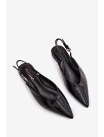 Dámské lakované baleríny s přezkou Rinalle – černé