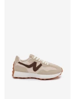 Dámské sportovní boty na platformě – béžové Janelora