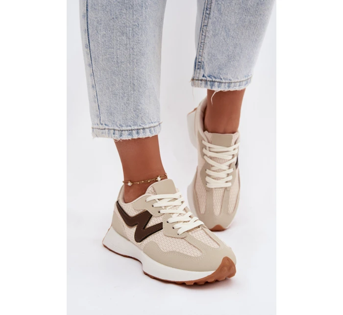 Dámské sportovní boty na platformě – béžové Janelora Dámské sportovní boty na platformě – béžové Janelora