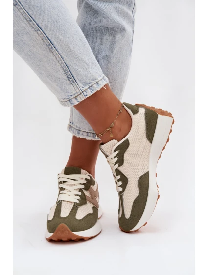 Dámské sportovní boty na platformě – zelené Janelora