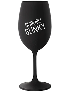 BUBUBUBLINKY - černá sklenice na víno 350 ml