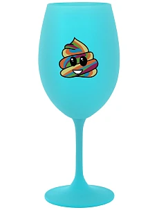 DUHOVÉ VESELÉ EE - tyrkysová sklenice na víno 350 ml