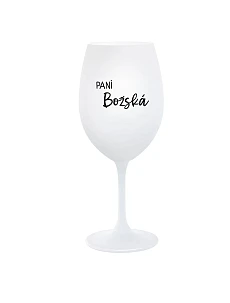 PANÍ BOŽSKÁ - bílá  sklenice na víno 350 ml