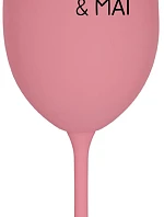 PSYCHO PAT&MAT - růžová sklenice na víno 350 ml