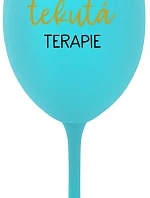 TATÍNKOVA TEKUTÁ TERAPIE - tyrkysová sklenice na víno 350 ml