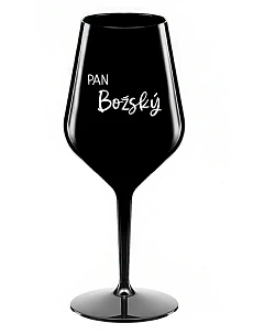 PAN BOŽSKÝ - černá nerozbitná sklenice na víno 470 ml