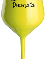 PANÍ DOKONALÁ - žlutá nerozbitná sklenice na víno 470 ml