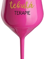 TATÍNKOVA TEKUTÁ TERAPIE - růžová nerozbitná sklenice na víno 470 ml