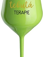TATÍNKOVA TEKUTÁ TERAPIE - zelená nerozbitná sklenice na víno 470 ml