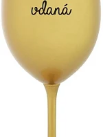 PIJU, PROTOŽE JSEM VDANÁ - zlatá sklenice na víno 350 ml
