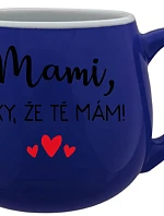 MAMI, DÍKY, ŽE TĚ MÁM! - modrý keramický hrníček 300 ml