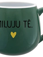 MILUJU TĚ. - zelený keramický hrníček 300 ml