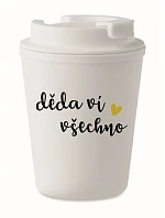 DĚDA VÍ VŠECHNO - bílý termohrnek 300 ml