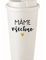 MÁME VŠECHNO - bílý termohrnek 475 ml