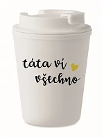 TÁTA VÍ VŠECHNO - bílý termohrnek 300 ml