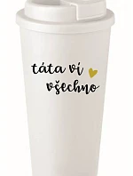 TÁTA VÍ VŠECHNO - bílý termohrnek 475 ml