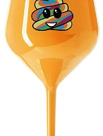 DUHOVÉ VESELÉ EE - oranžová nerozbitná sklenice na víno 470 ml