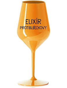 ELIXÍR PROTIBLBEČKOVÝ - oranžová nerozbitná sklenice na víno 470 ml