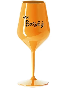 PAN BOŽSKÝ - oranžová nerozbitná sklenice na víno 470 ml