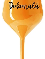 PANÍ DOKONALÁ - oranžová nerozbitná sklenice na víno 470 ml