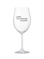 PROTOŽE BÝT INSTRUKTOR NENÍ PRDEL - čirá sklenice na víno 350 ml