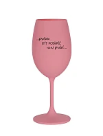 PROTOŽE BÝT POTÁPĚČ NENÍ PRDEL - růžová sklenice na víno 350 ml