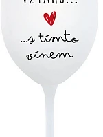 JSEM VE VZTAHU S TÍMTO VÍNEM - bílá sklenice na víno 350 ml