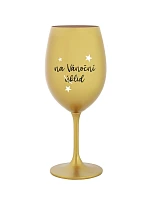 NA VÁNOČNÍ ÚKLID - zlatá sklenice na víno 350 ml