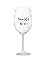VÁNOČNÍ DOPING - čirá sklenice na víno 350 ml