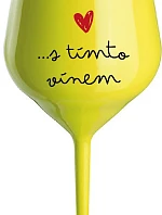 JSEM VE VZTAHU S TÍMTO VÍNEM - žlutá nerozbitná sklenice na víno 470 ml