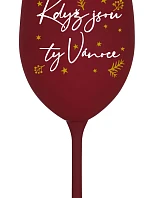 KDYŽ JSOU TY VÁNOCE - bordó sklenice na víno 350 ml