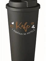 KAFE S DONÁŠKOU DO POSTELE - černý termohrnek 475 ml