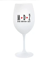 MÁM DOKONALOU ŽENU - bílá sklenice na víno 350 ml