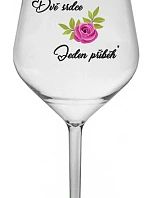 DVĚ SRDCE, JEDEN PŘÍBĚH - čirá nerozbitná sklenice na víno 470 ml