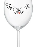TY A JÁ (svatba) - čirá sklenice na víno 350 ml