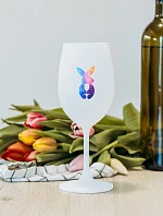 ZAJÍČEK - bílá sklenice na víno 350 ml